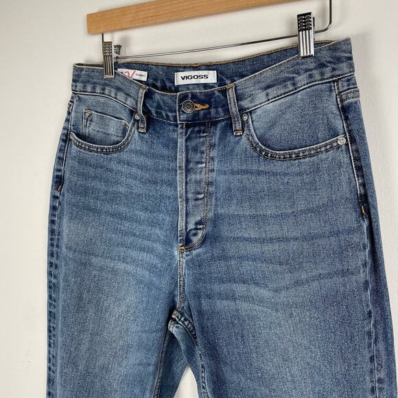 Vigoss Royce 70s Stovepipe Straight Leg Jeans Size 29 Medium Wash Distressed - Picture 11 of 13